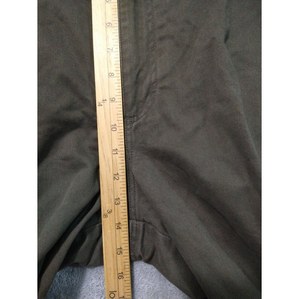 Woolrich Jeans Mens 44 x 31 Green Flannel Lined Chino High Rise Tapered Leg - Picture 5 of 10